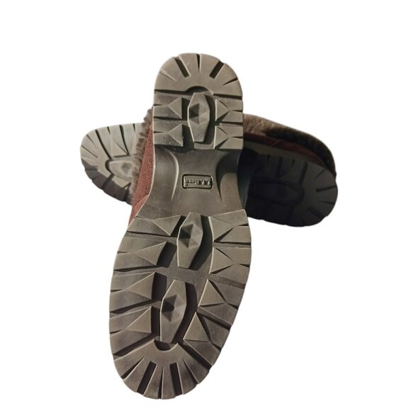 L.L.Bean Women’s Suede Casual Winter Ankle Boots Size 8 Brown Shearling Lined - Picture 5 of 14